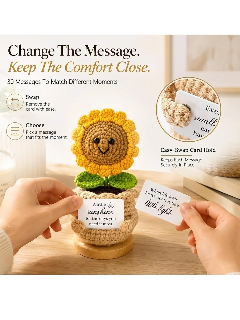 A Little Sunshine Sunflower Crochet Gift With Meaningful Messages